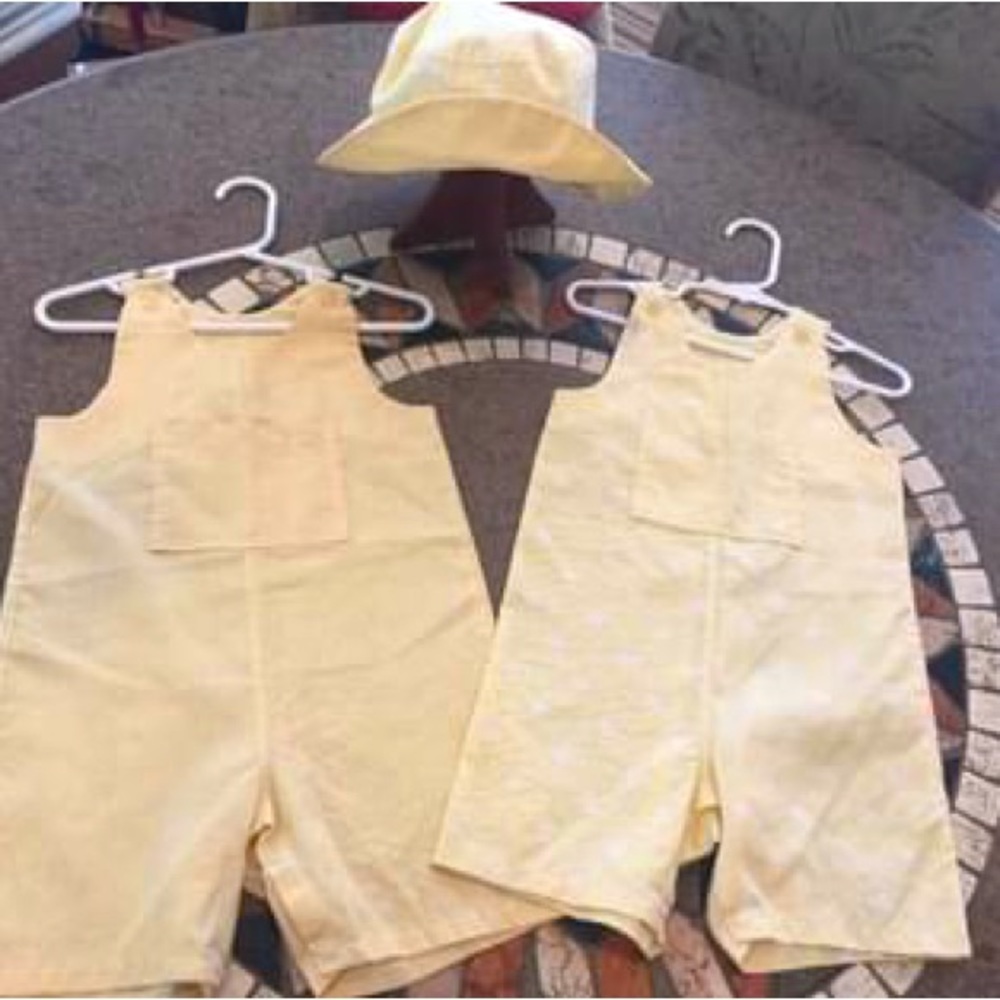 VINTAGE CHARM ~ Custom handmade 3 pc. Boys LOT ~Jon JON ~ Sun Hat ~ 18-24M / 2T